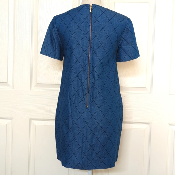 Kate Spade "Be Darling" Quilted Chambray Quilted Shift Dress - Picture 5 of 6